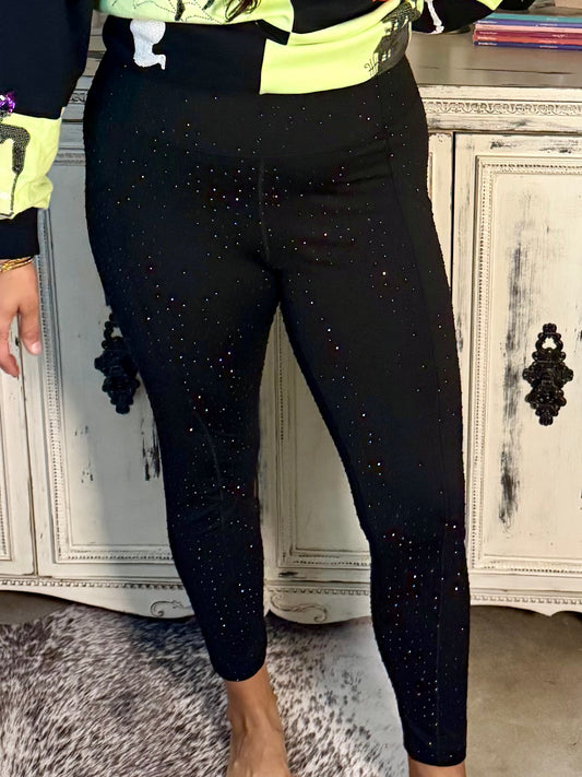 Queen of Sparkles Black Rhinestone Leggings