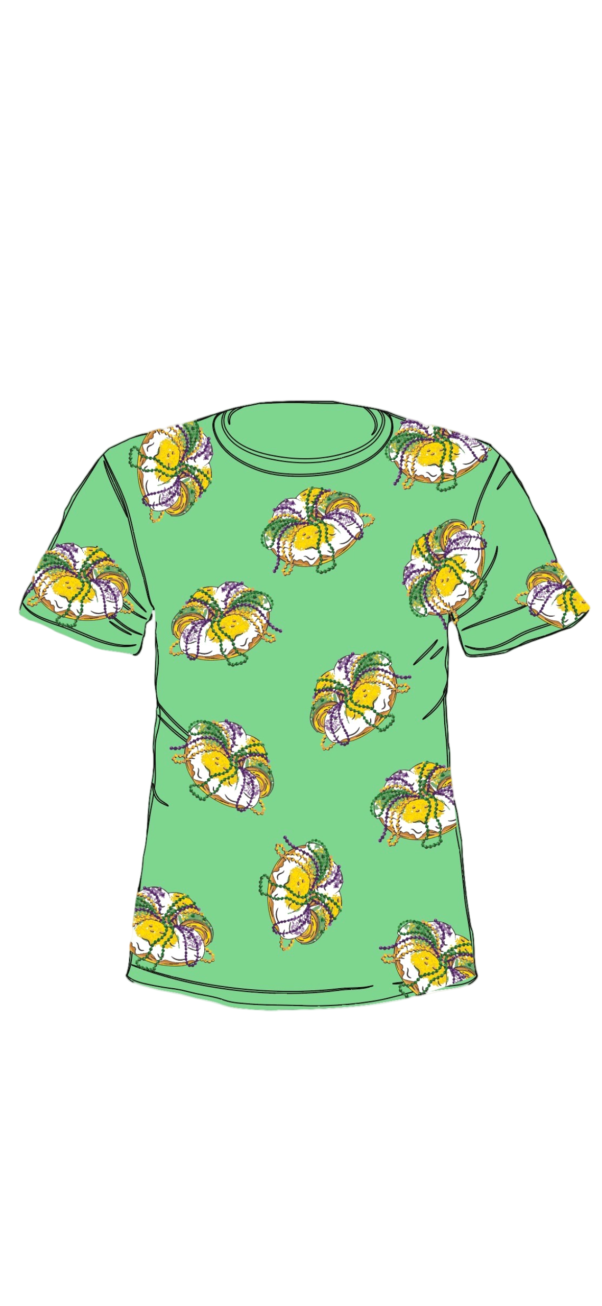 Queen of Sparkles Green King Cake Tee