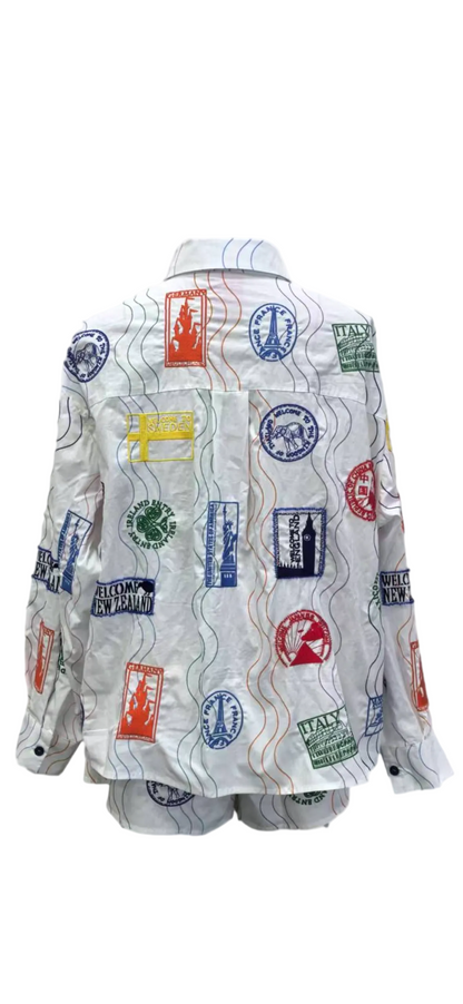 Queen of Sparkles White Multi Passport Stamp Top