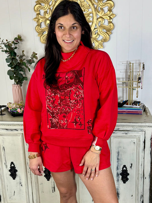 Queen of Sparkles Red Queen Logo Sweatshirt