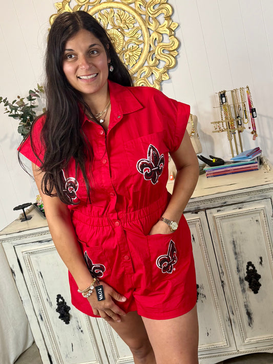 Queen of Sparkles ULL Mascot Romper