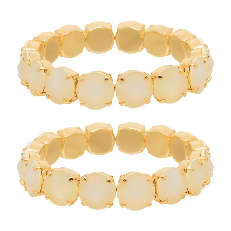 Tova Croatia Stretch Bracelet Ultra Canary White Opal