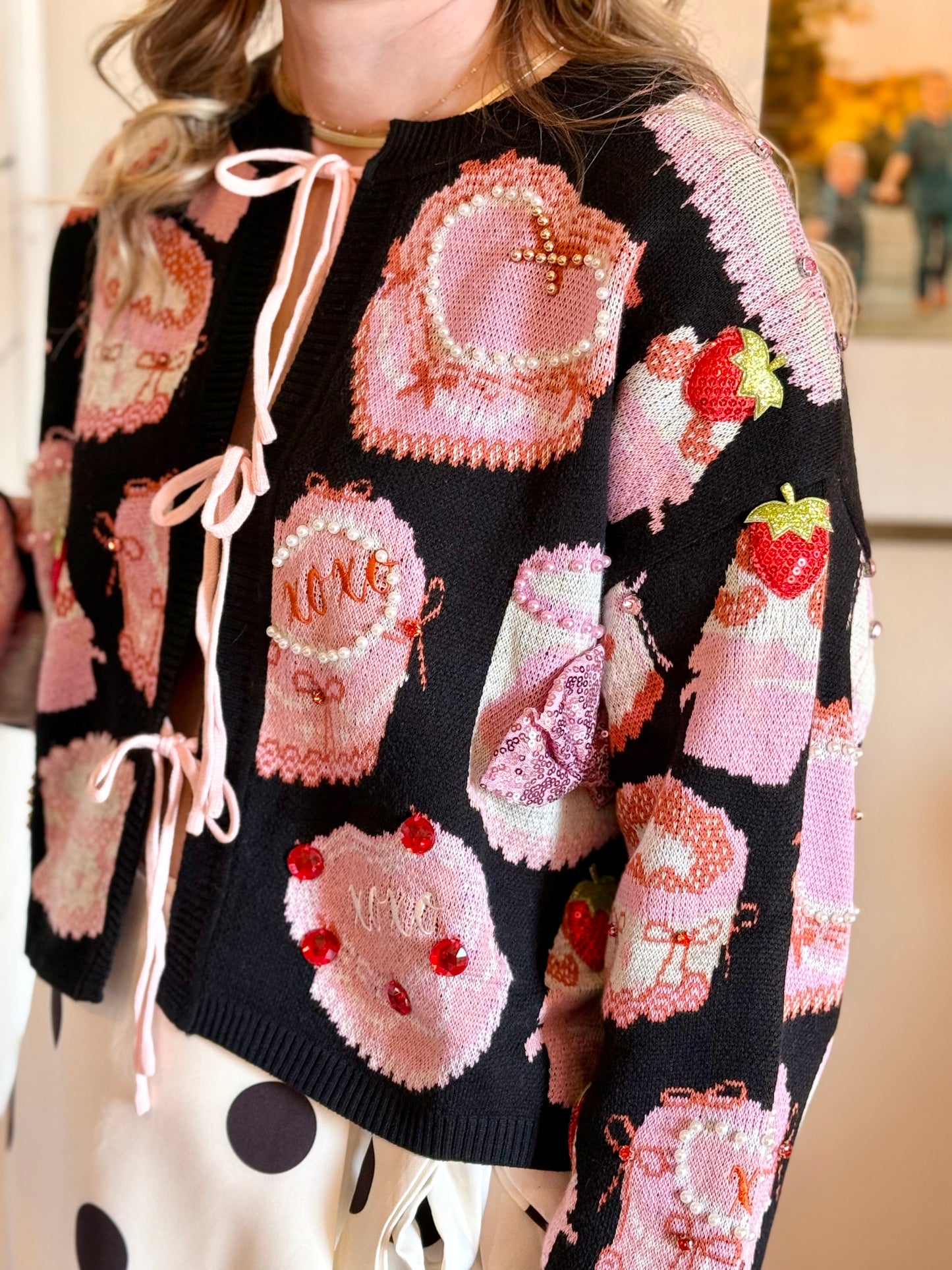 Queen of Sparkles Black Cake & Pastries Sweater