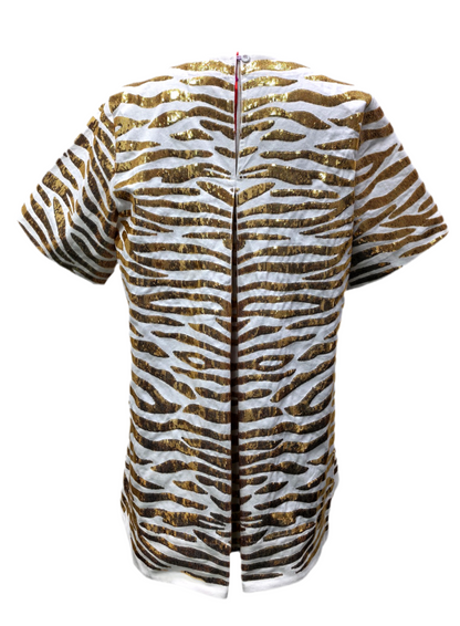 Queen of Sparkles White Denim Tiger Dress