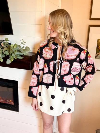 Queen of Sparkles Black Cake & Pastries Sweater