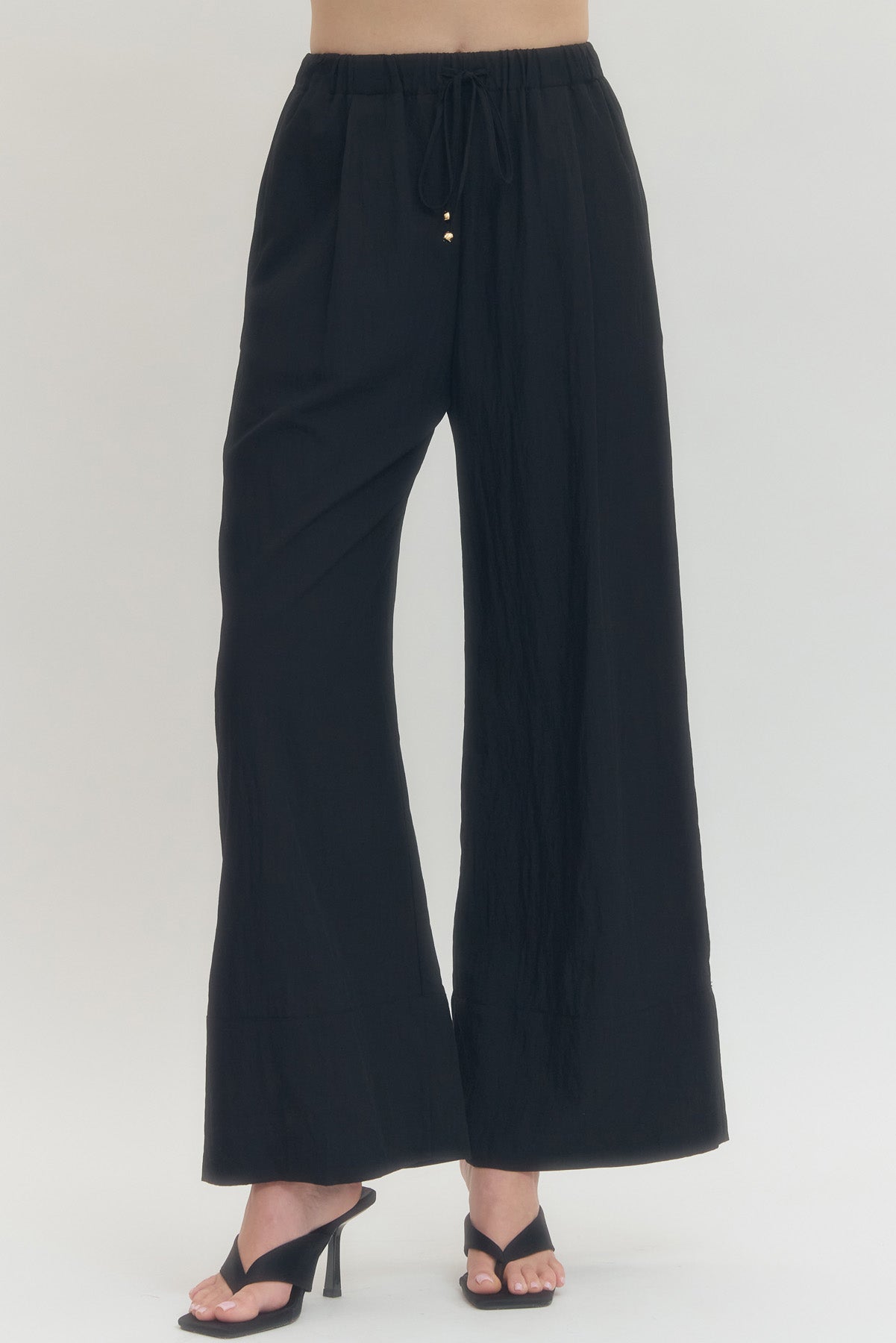 Black Easy Days Wide Leg Pants
