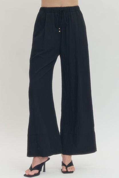 Black Easy Days Wide Leg Pants