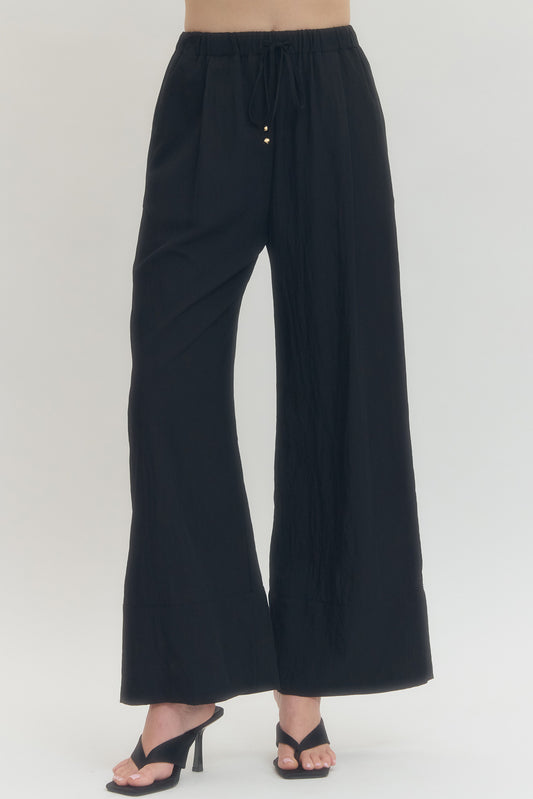 Black Easy Days Wide Leg Pants