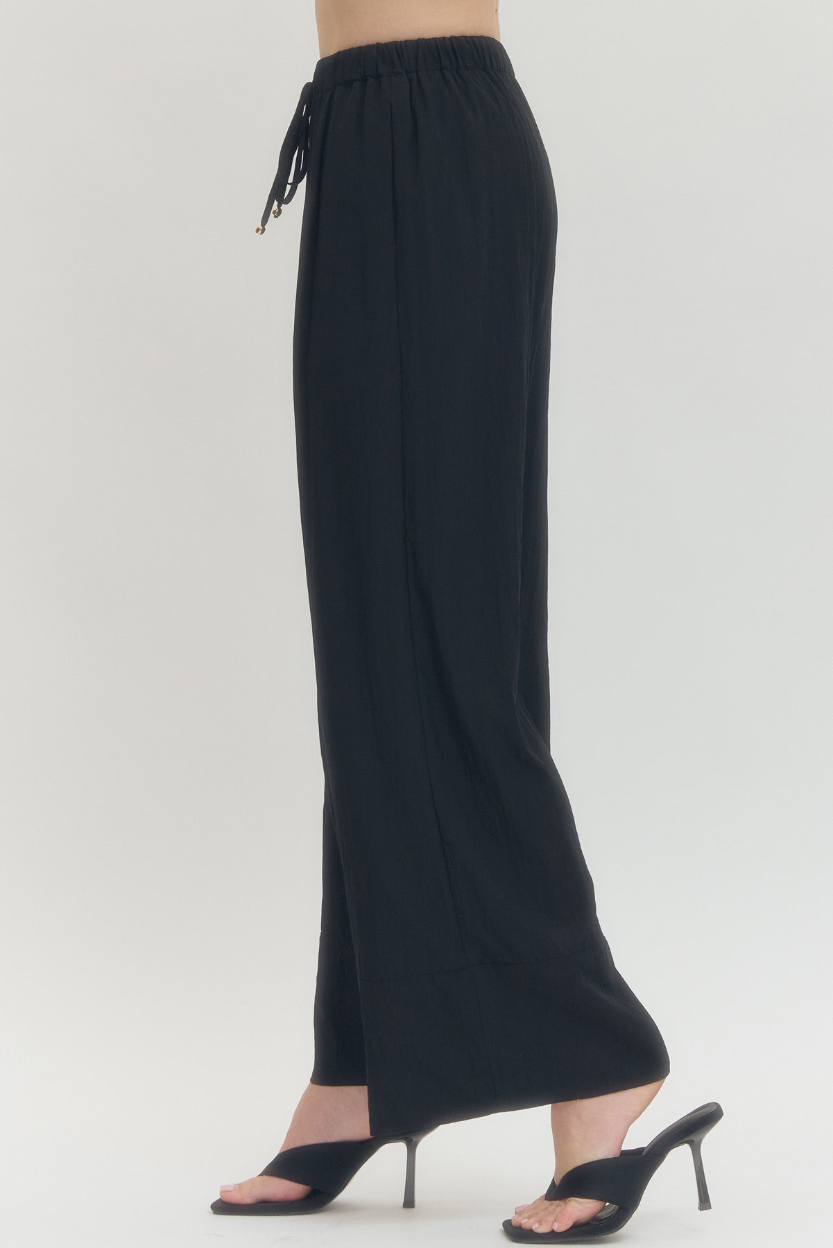 Black Easy Days Wide Leg Pants