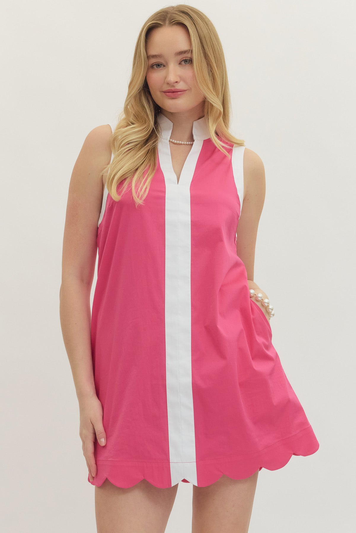 Pretty In Pink Scallop Dress