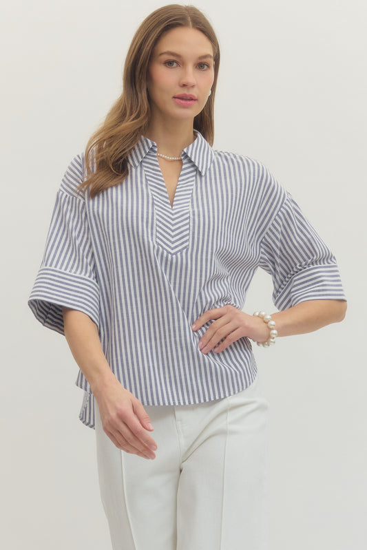 Blue Harbor Stripe Blouse