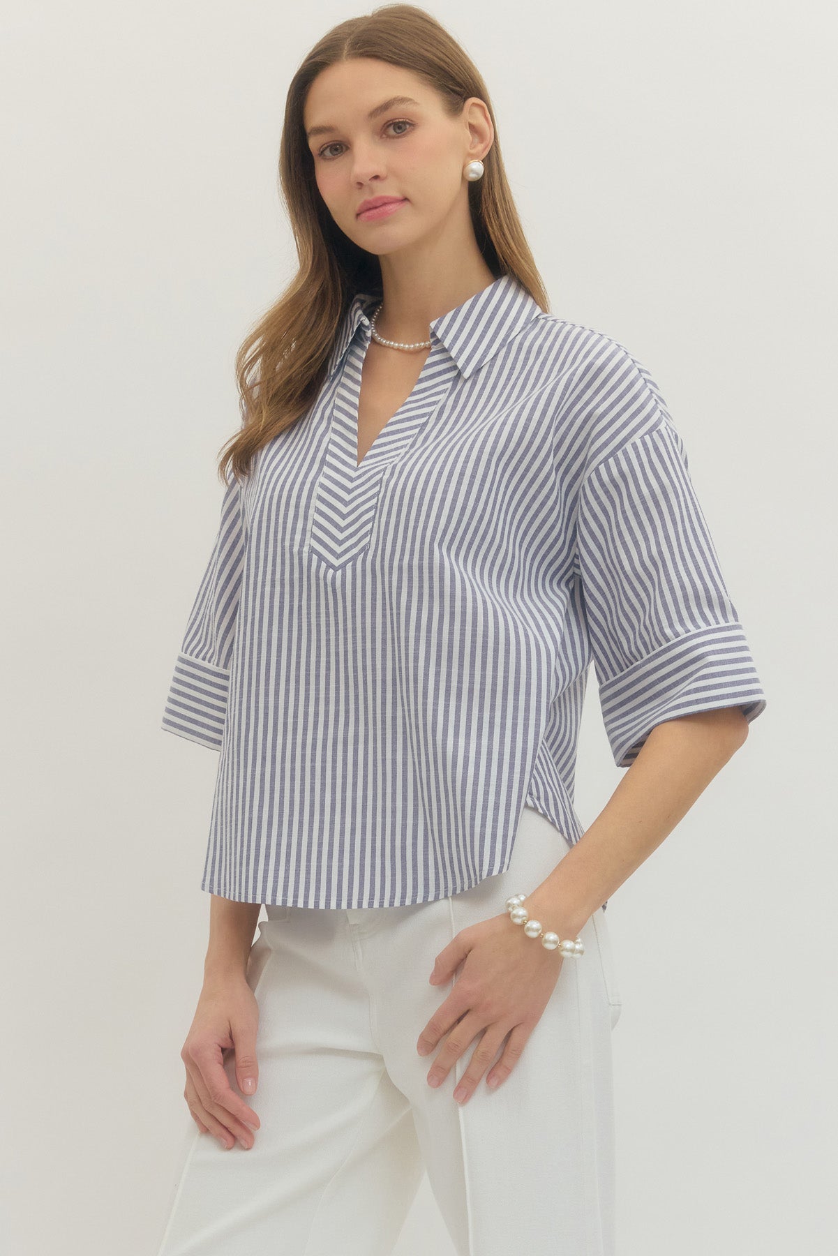 Blue Harbor Stripe Blouse