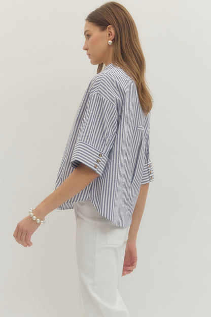 Blue Harbor Stripe Blouse