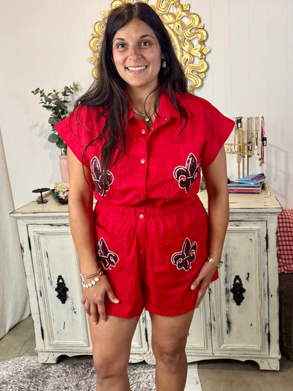 Queen of Sparkles ULL Mascot Romper