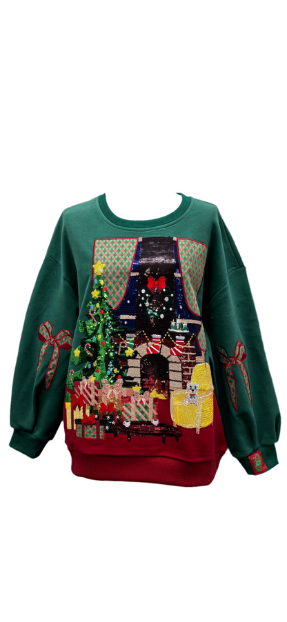 Queen of Sparkles Christmas Living Room Sweatshirt