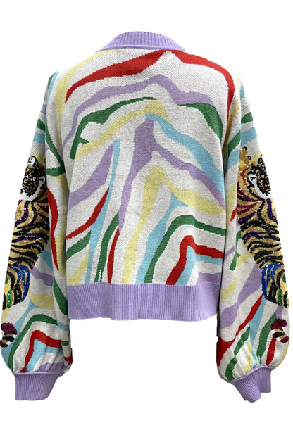 Queen of Sparkles Rainbow Tiger Cardigan