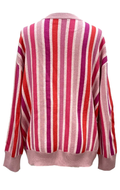 Queen of Sparkles Pink Striped XOXO Queen Sweater