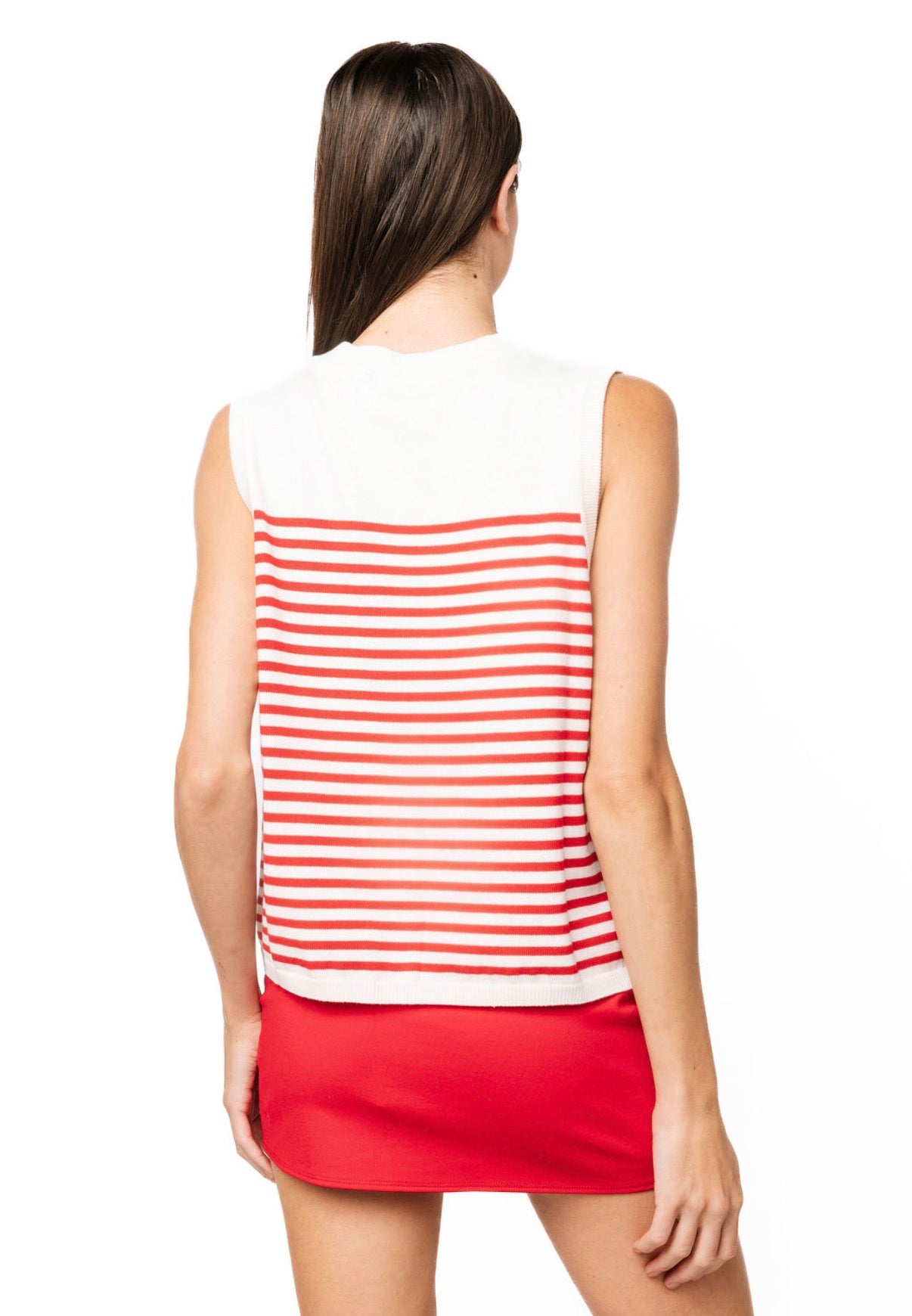 Queen of Sparkles Licensed White & Red Striped Coca Cola Can Knit Tank