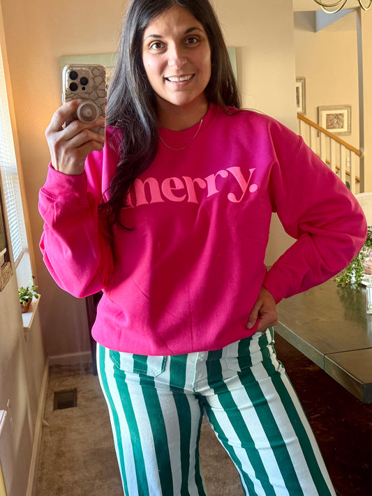 Puffy Merry in Pink Sweatshirt