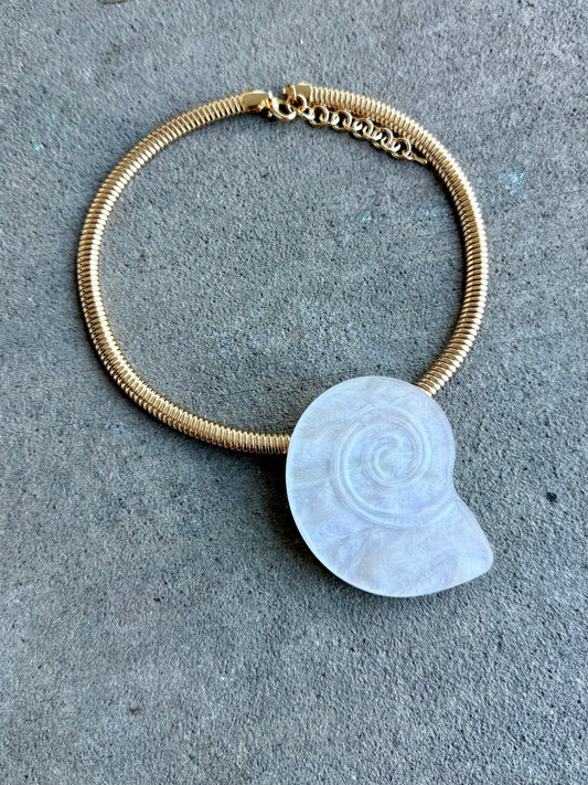 Pearl Shell Coastal Statement Necklace