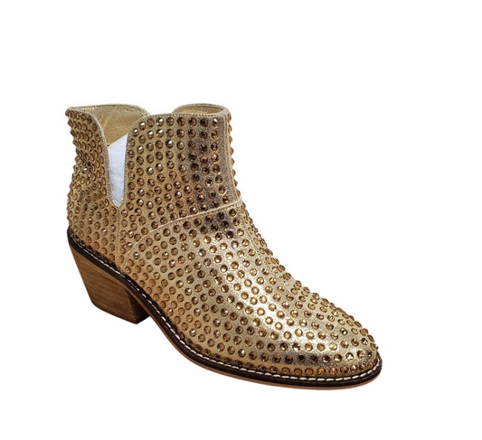 Gold Rhinestone Bootie