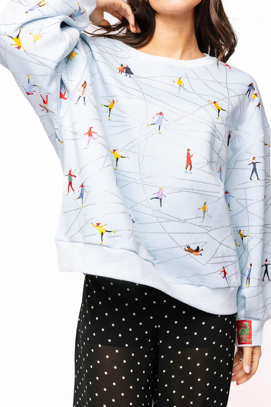 Queen of Sparkles Blue Ice Skating Sweatshirt
