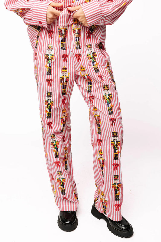 Queen of Sparkles Red Stripe Nutcracker & Bow Pants