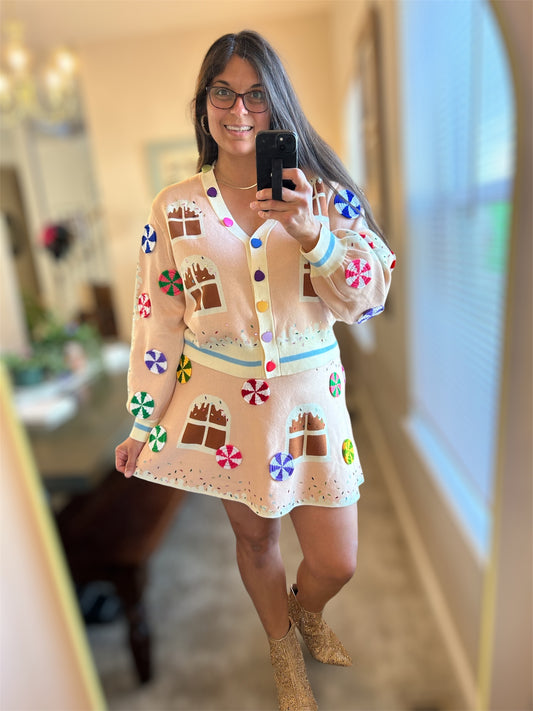 Queen of Sparkles Gingerbread House Cardigan