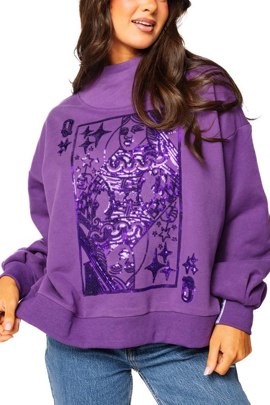 Queen of Sparkles Purple Queen Logo Sweatshirt
