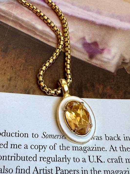 Dakota Pendant Necklace White Tova
