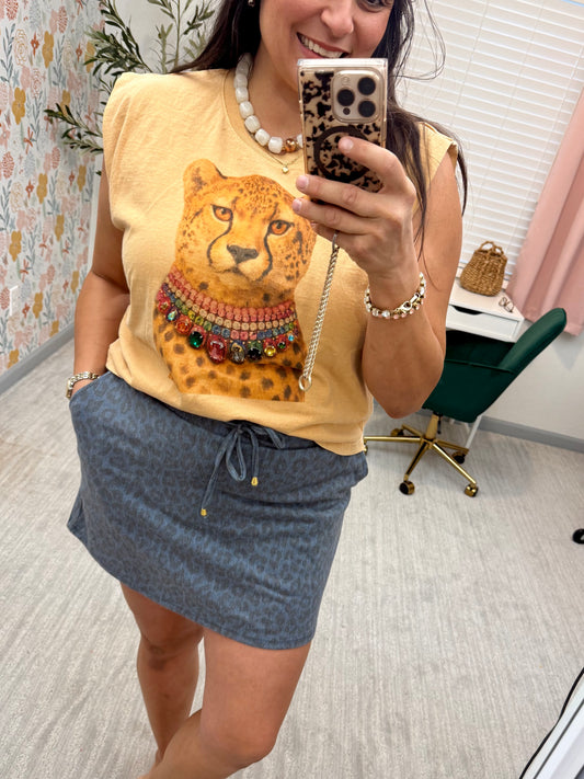 PRE ORDER Jeweled Cheetah Graphic Tank