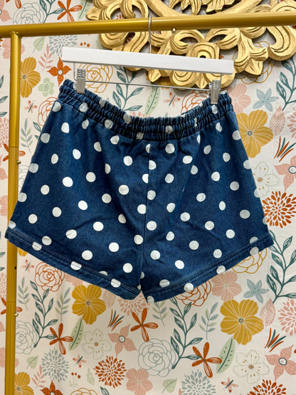 Polka Dot Denim Shorts