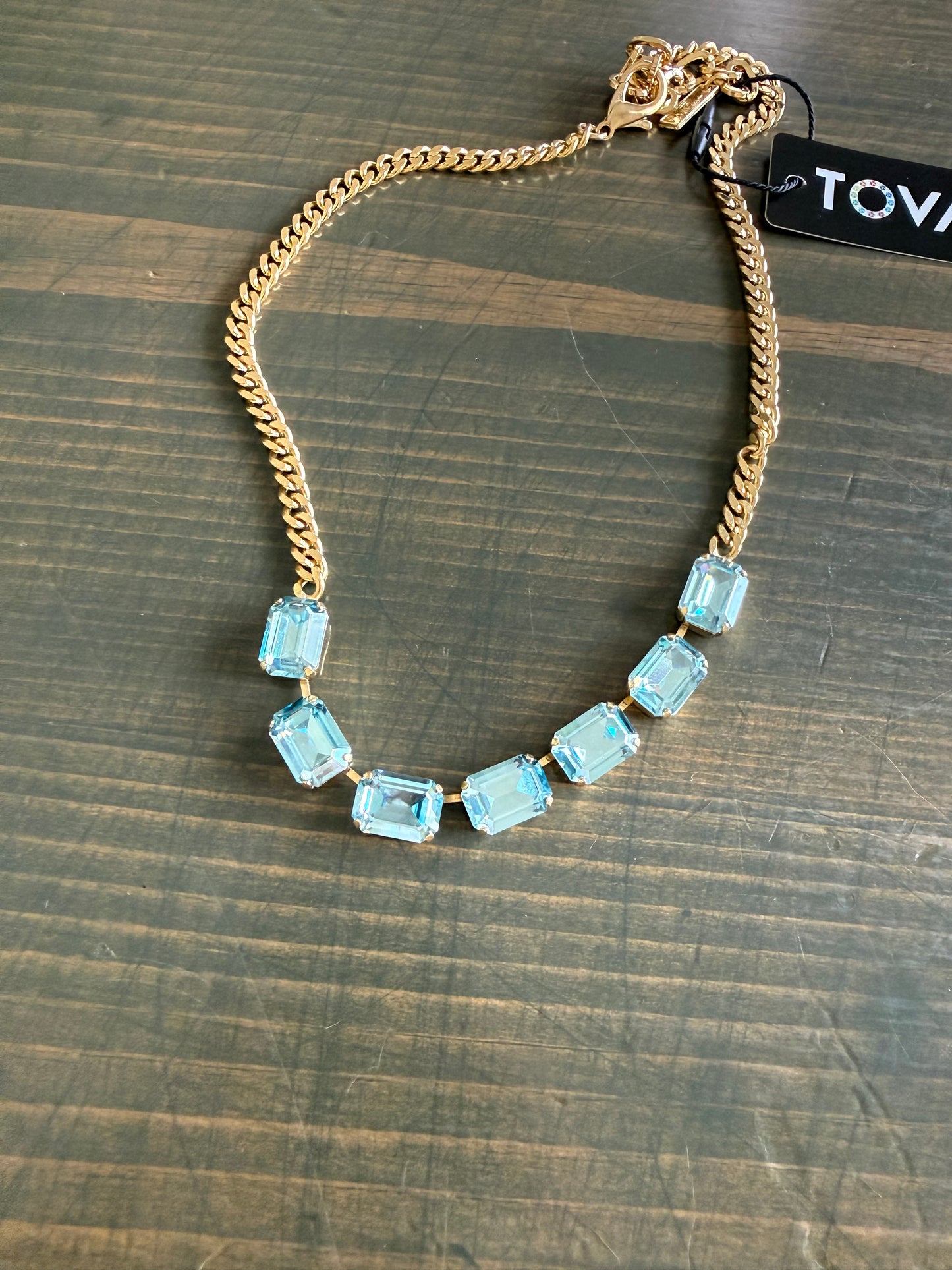 Tova Mini Jabari Necklace Aqua Champagne