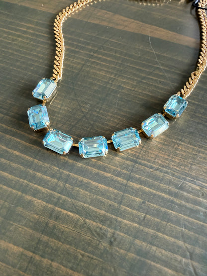 Tova Mini Jabari Necklace Aqua Champagne