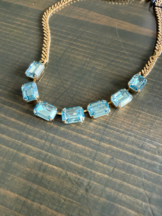 Tova Mini Jabari Necklace Aqua Champagne
