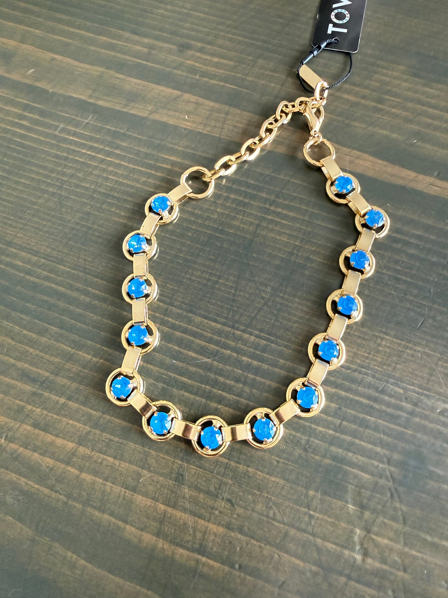 Tova Link Necklace Electric blue