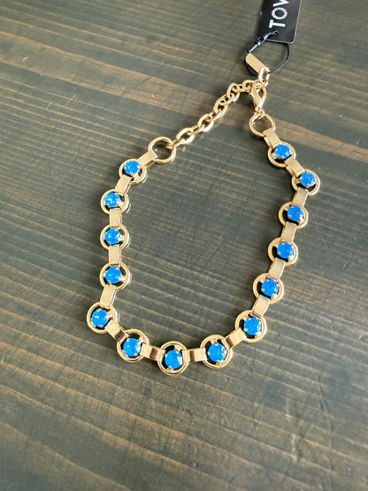 Tova Link Necklace Electric blue