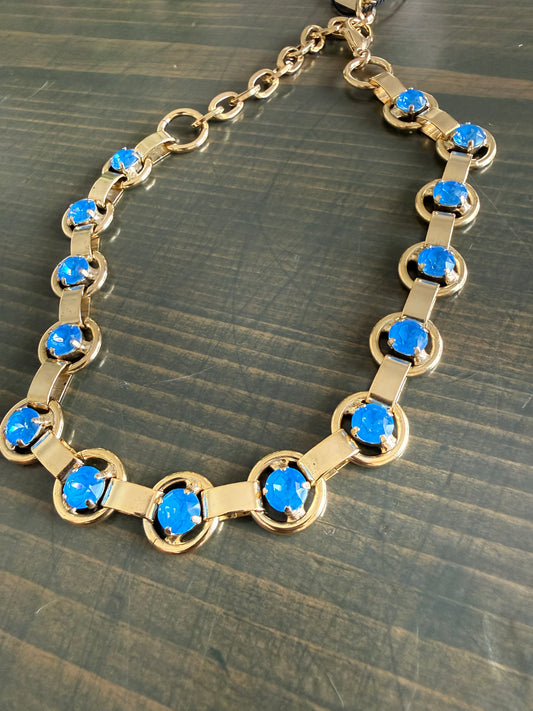 Tova Link Necklace Electric blue