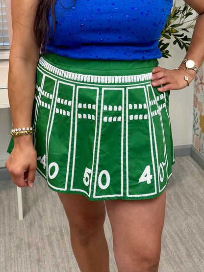 Queen of Sparkles Football Field Skort