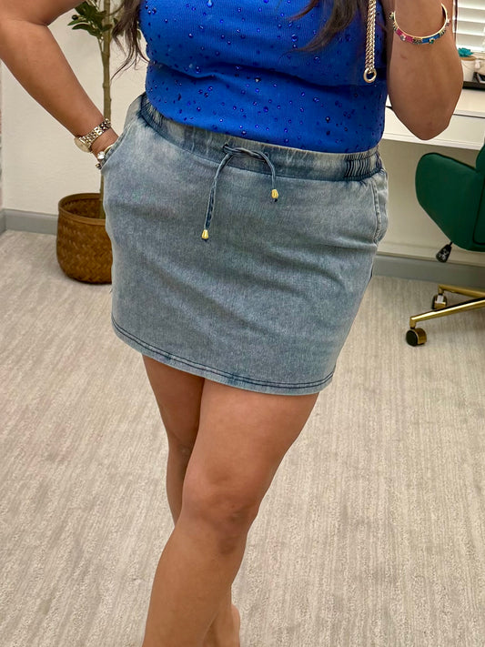 Denim Stretch Essential Skort
