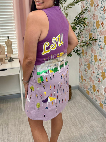 Queen of Sparkles Licensed LSU Stadium Tailgate Party Tank Dress