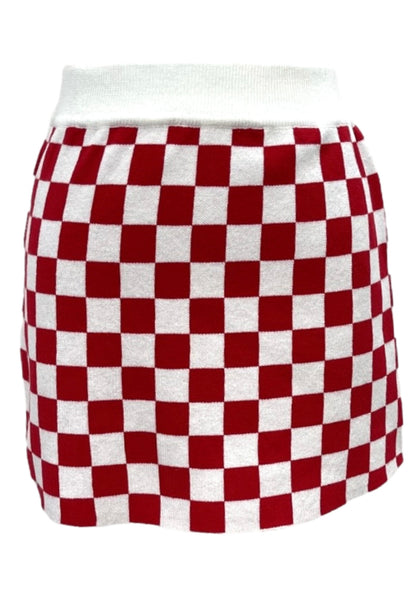 Queen of Sparkles Red & White Checkered Skirt