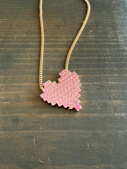 Tova Candy Heart Necklace Rose