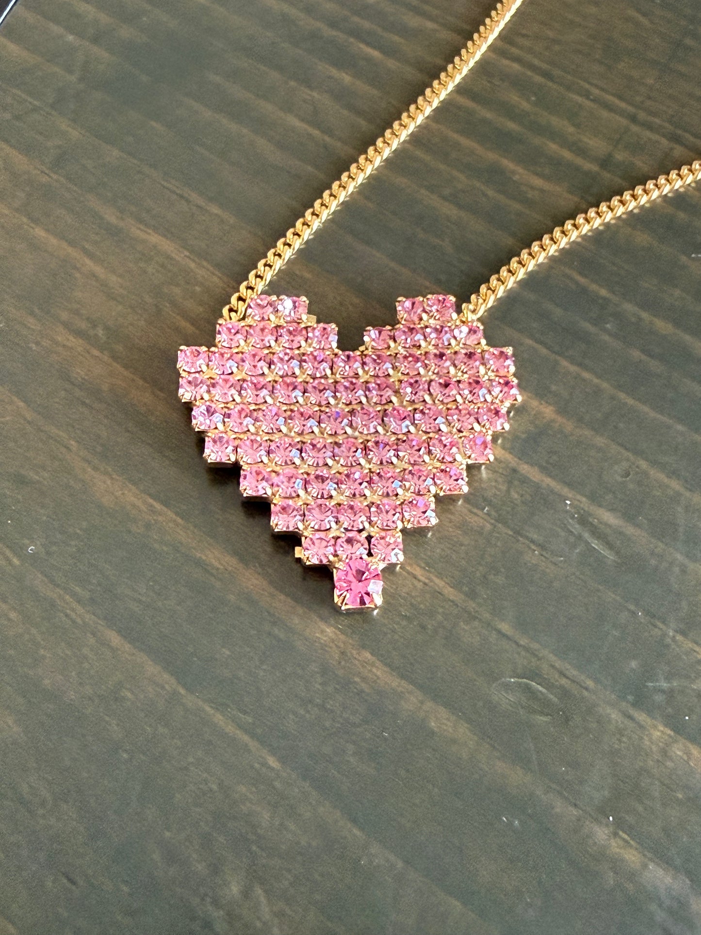 Tova Candy Heart Necklace Rose