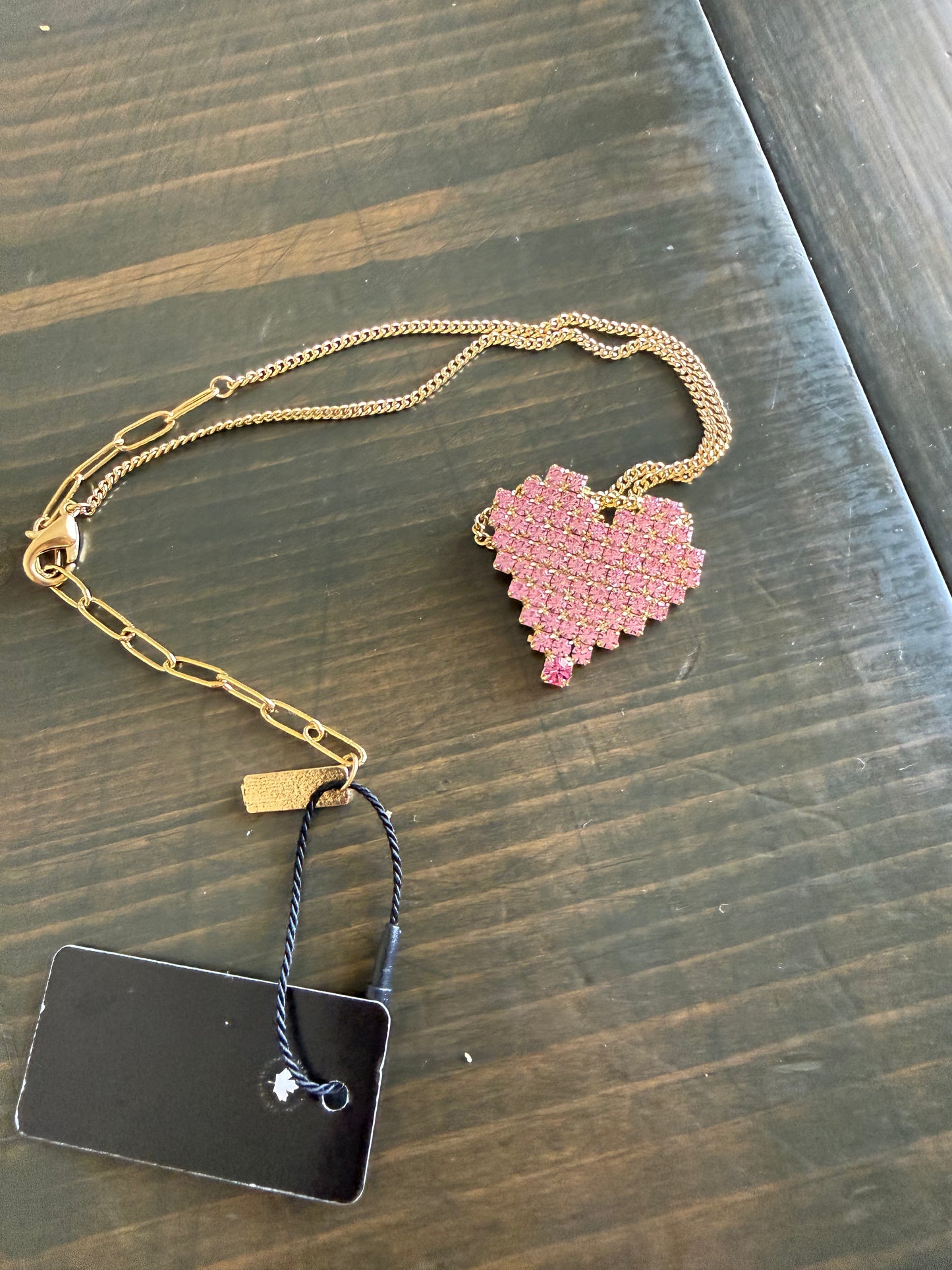 Tova Candy Heart Necklace Rose