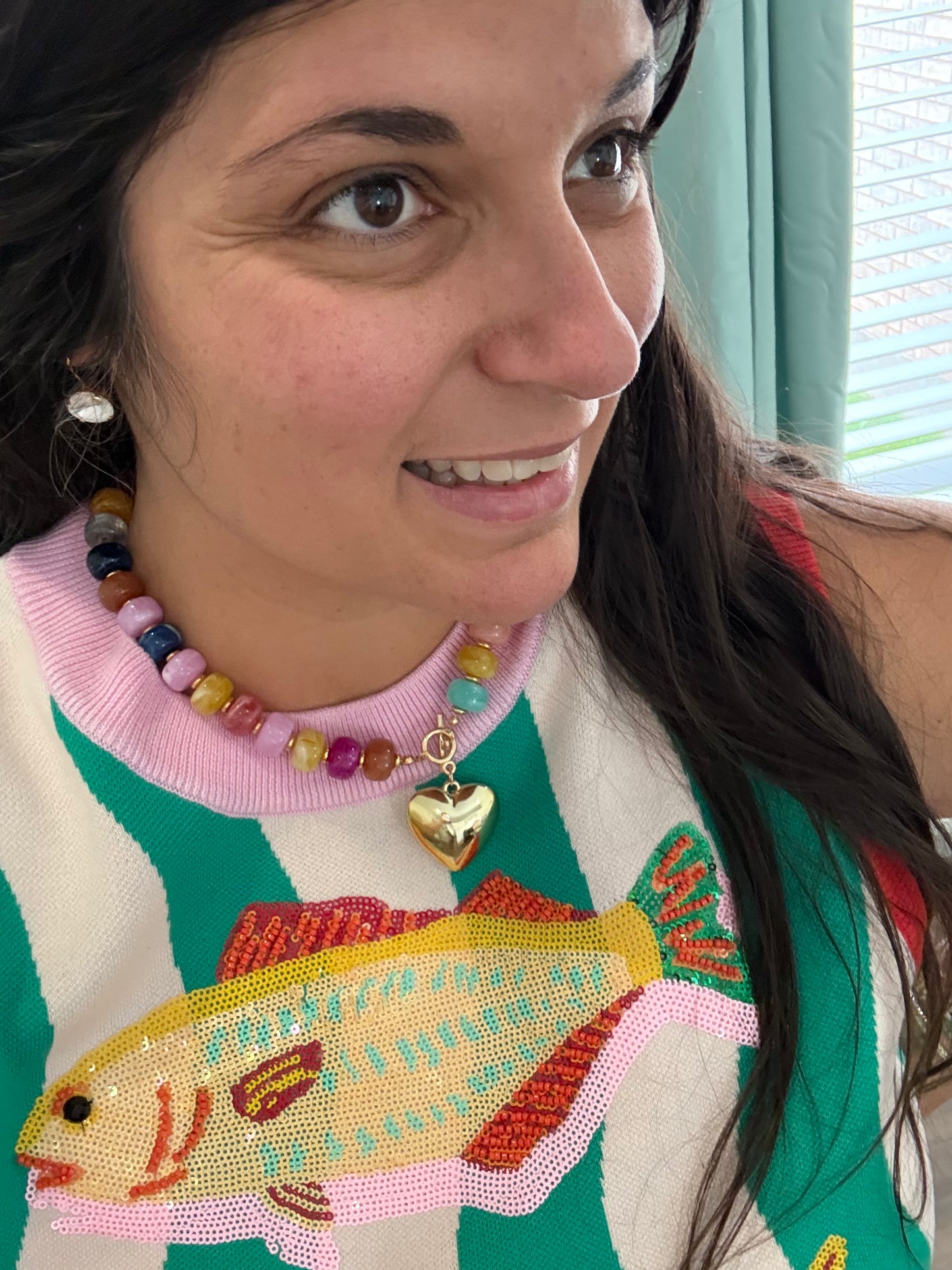 Golden Heart Candy Necklace