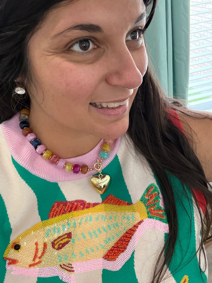 Golden Heart Candy Necklace