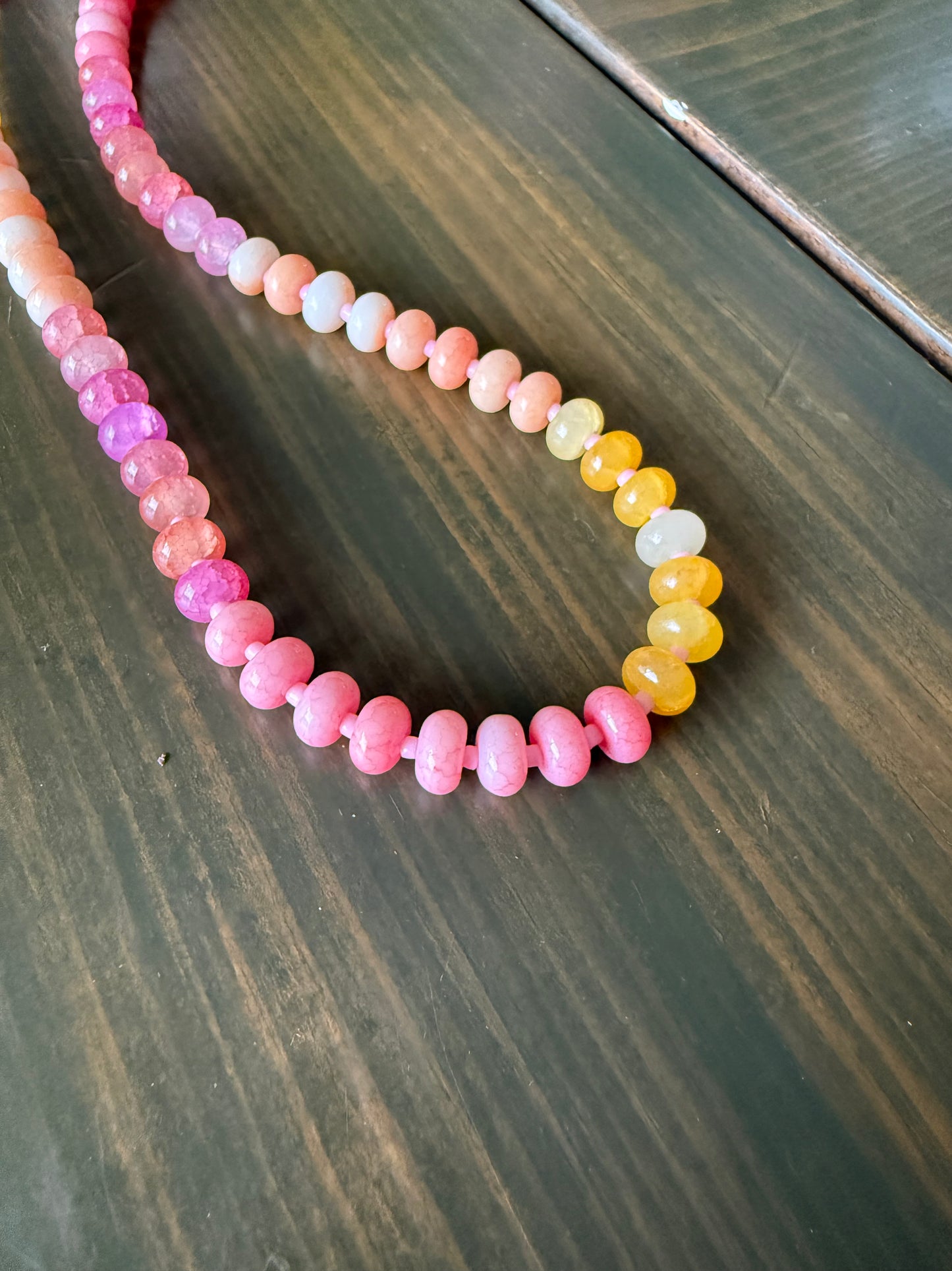 Pink Lemonade Beaded Necklace