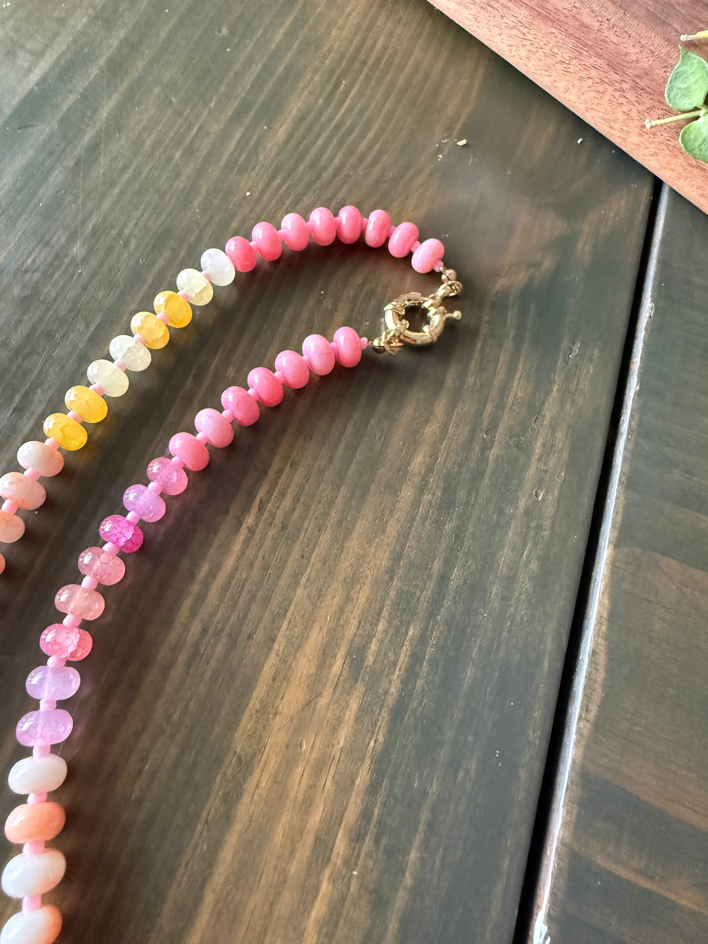 Pink Lemonade Beaded Necklace