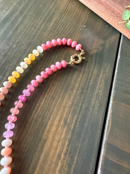 Pink Lemonade Beaded Necklace